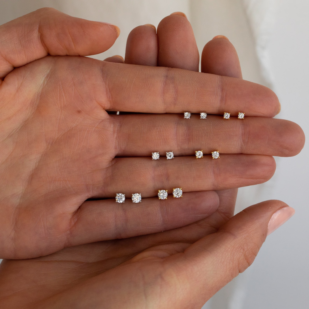 Dames Sterling Zilveren Cubic Zirconia Oorknopjes