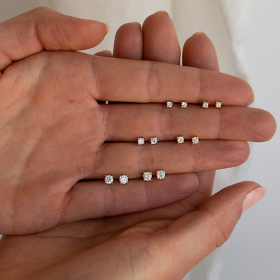 Dames Sterling Zilveren Cubic Zirconia Oorknopjes