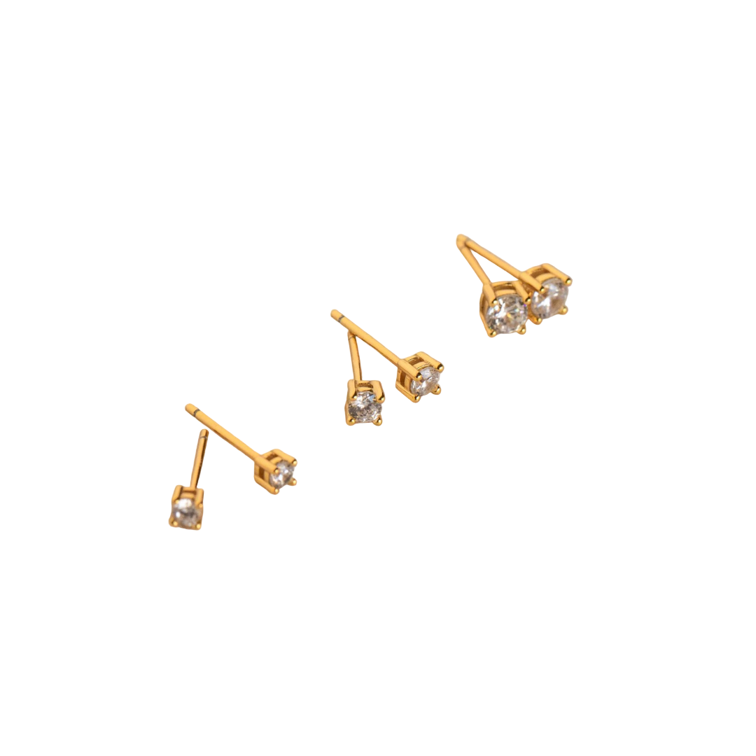 Dames Sterling Zilveren Cubic Zirconia Oorknopjes