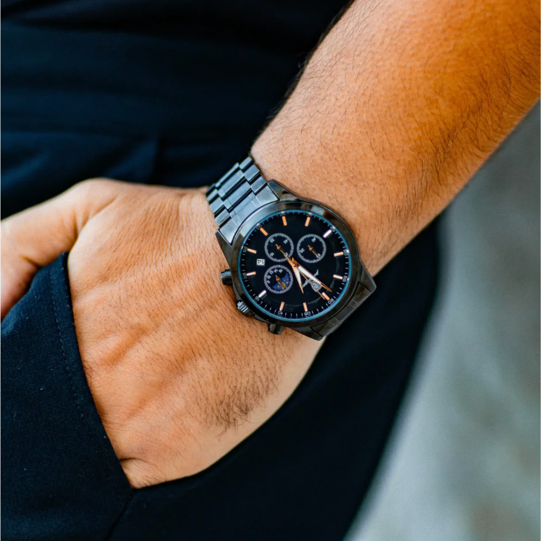 Horloge Heren Roestvrijstalen Armbandhorloge | Obsidian Harbor