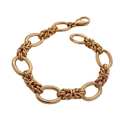 Gouden Statement Schakel Armband Dames Verguld