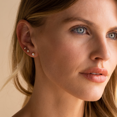 Dames Sterling Zilveren Cubic Zirconia Oorknopjes
