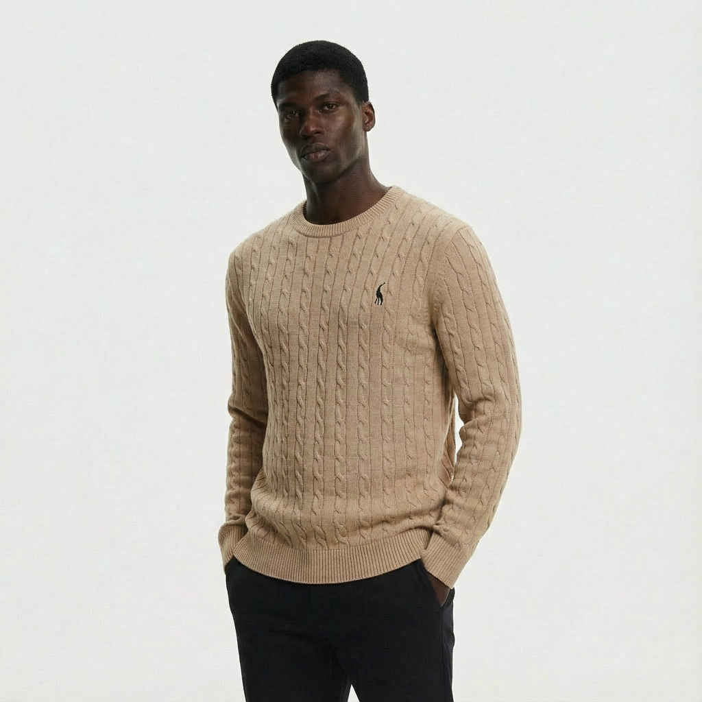 Heren Kabeltrui Katoen | Ronde Hals