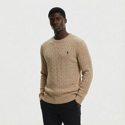 Heren Kabeltrui Katoen | Ronde Hals