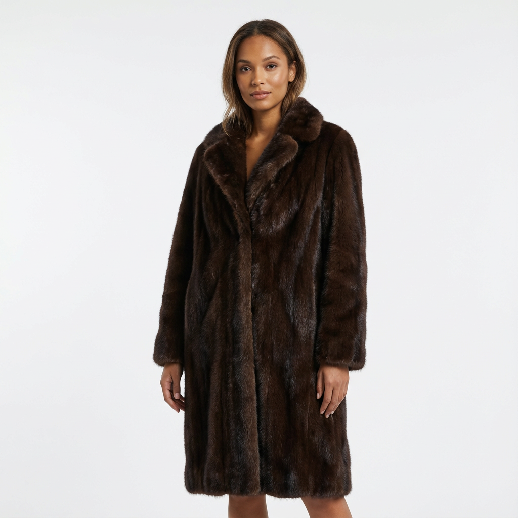 Dames Lange Kunstbont Jas