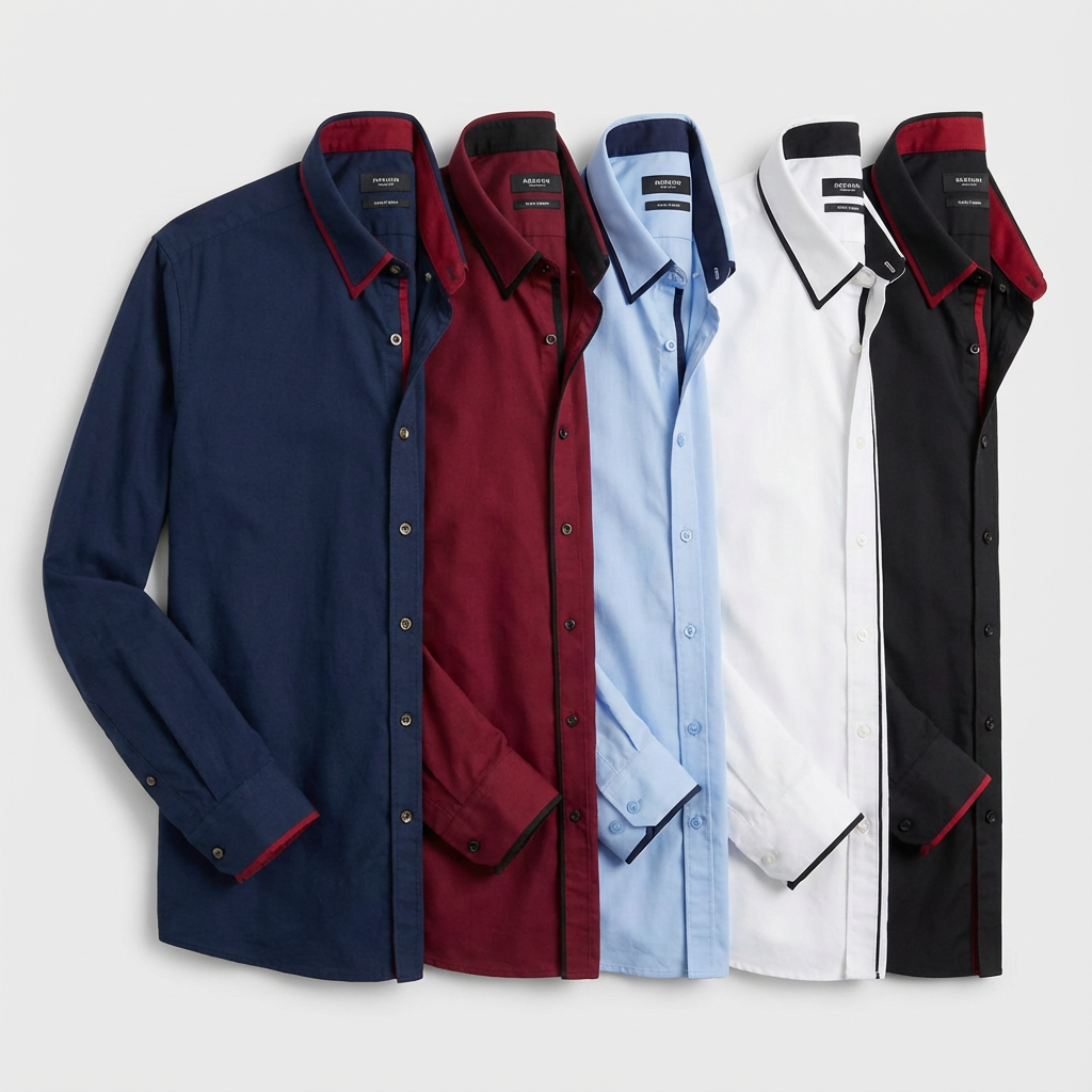 Heren Overhemd Stretch Katoen Lange Mouw