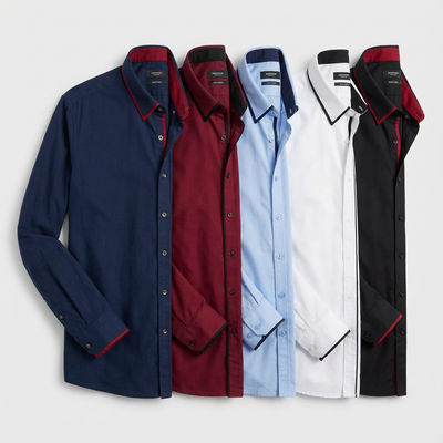 Heren Overhemd Stretch Katoen Lange Mouw