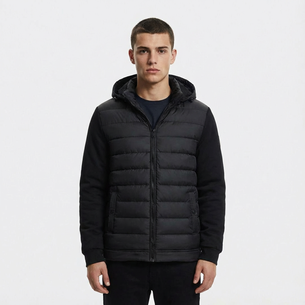 Heren Pufferjas Softshell Met Capuchon