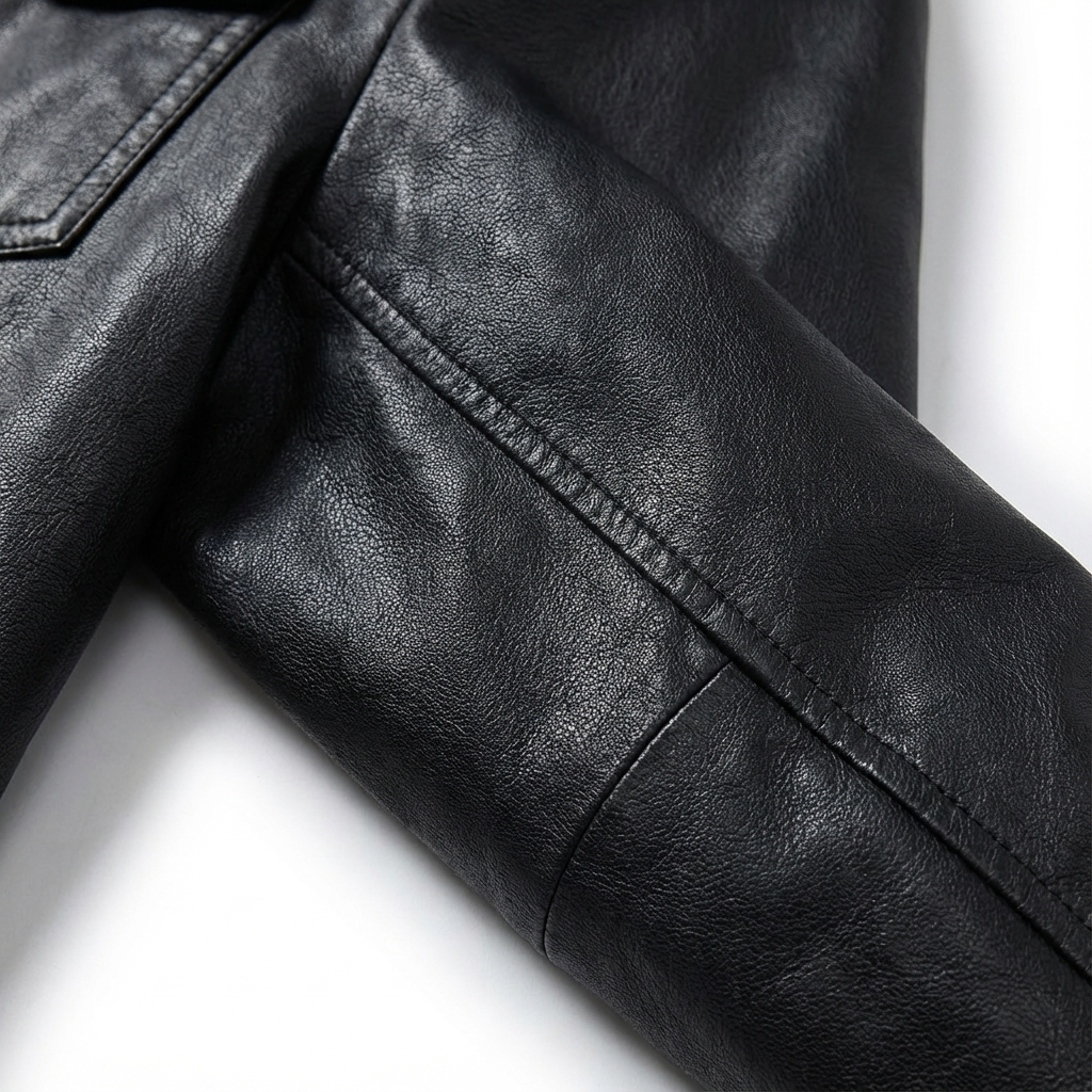 Heren Leren Bikerjack Zwart | Ritssluiting