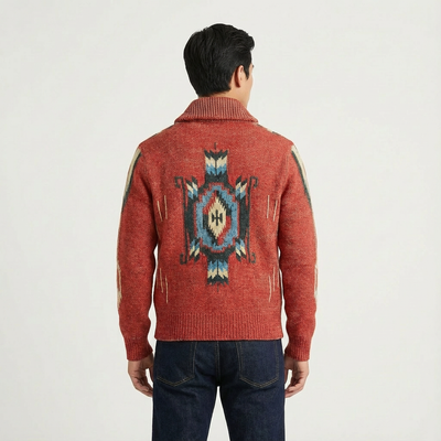 Heren Gebreid Jacquard Vest | Knoopsluiting