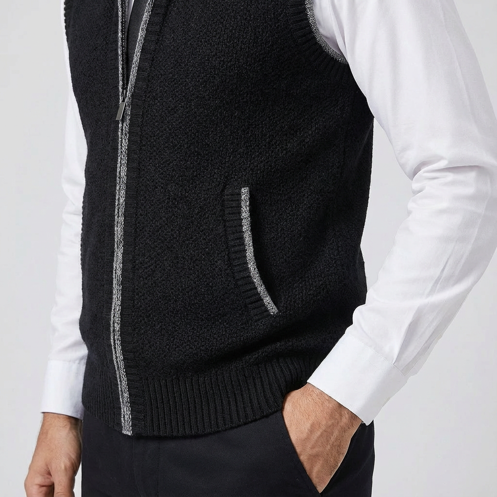 Heren Mouwloos Vest Met Rits