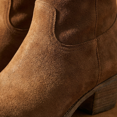 Dames Enkellaarsjes Western Leer | Zonder Rits