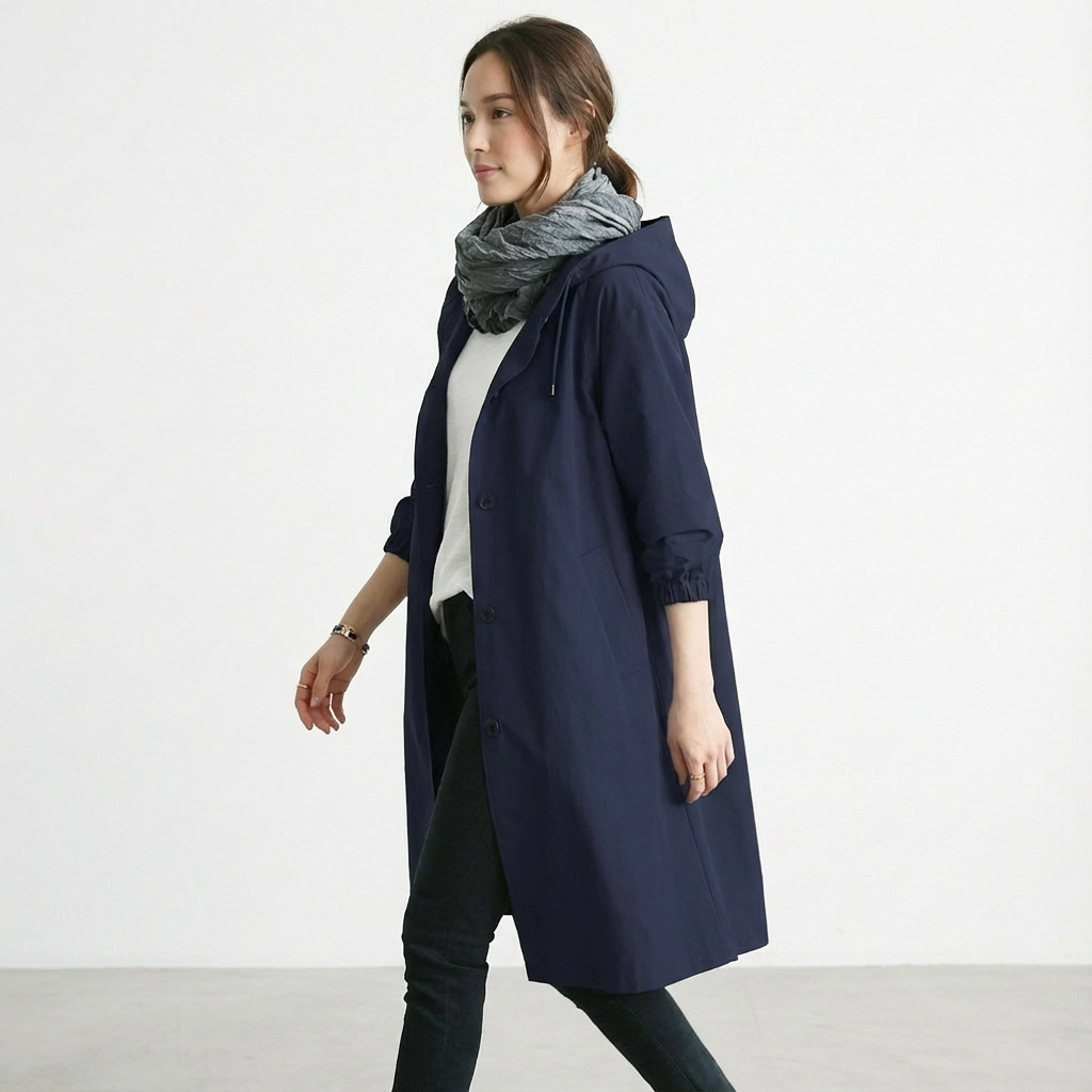 Dames Trenchcoat Met Capuchon