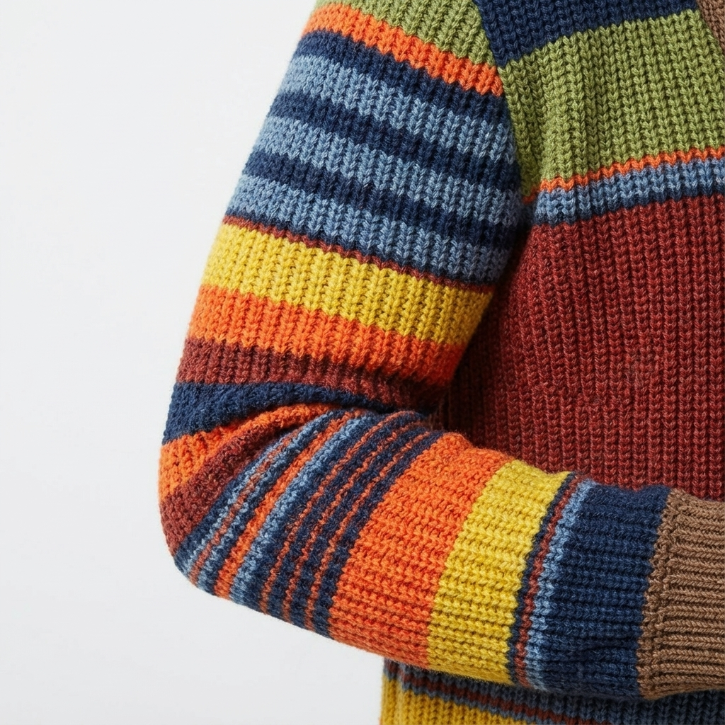 Heren Gebreid Vest Colorblock | Knoopsluiting