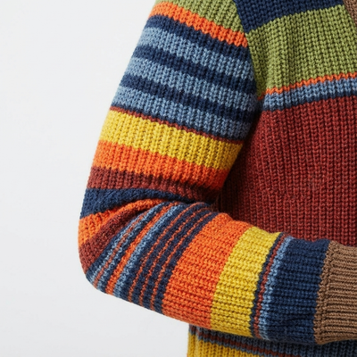 Heren Gebreid Vest Colorblock | Knoopsluiting