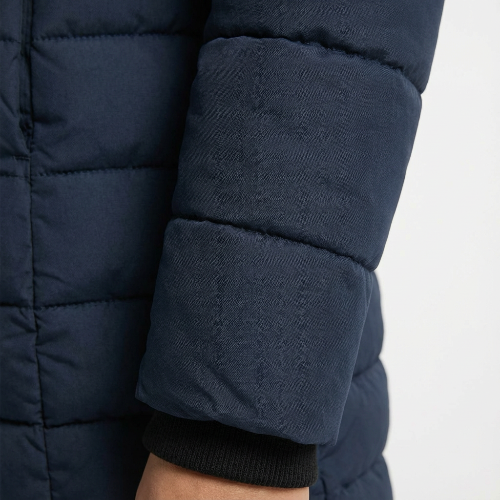 Dames Lange Pufferjas Met Capuchon