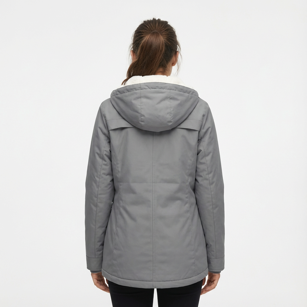 Lange Winterjacke Mit Kapuze & Futter