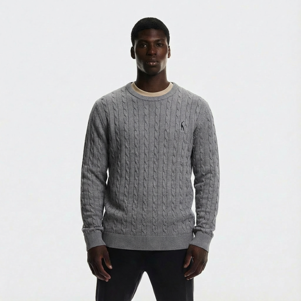 Heren Kabeltrui Katoen | Ronde Hals