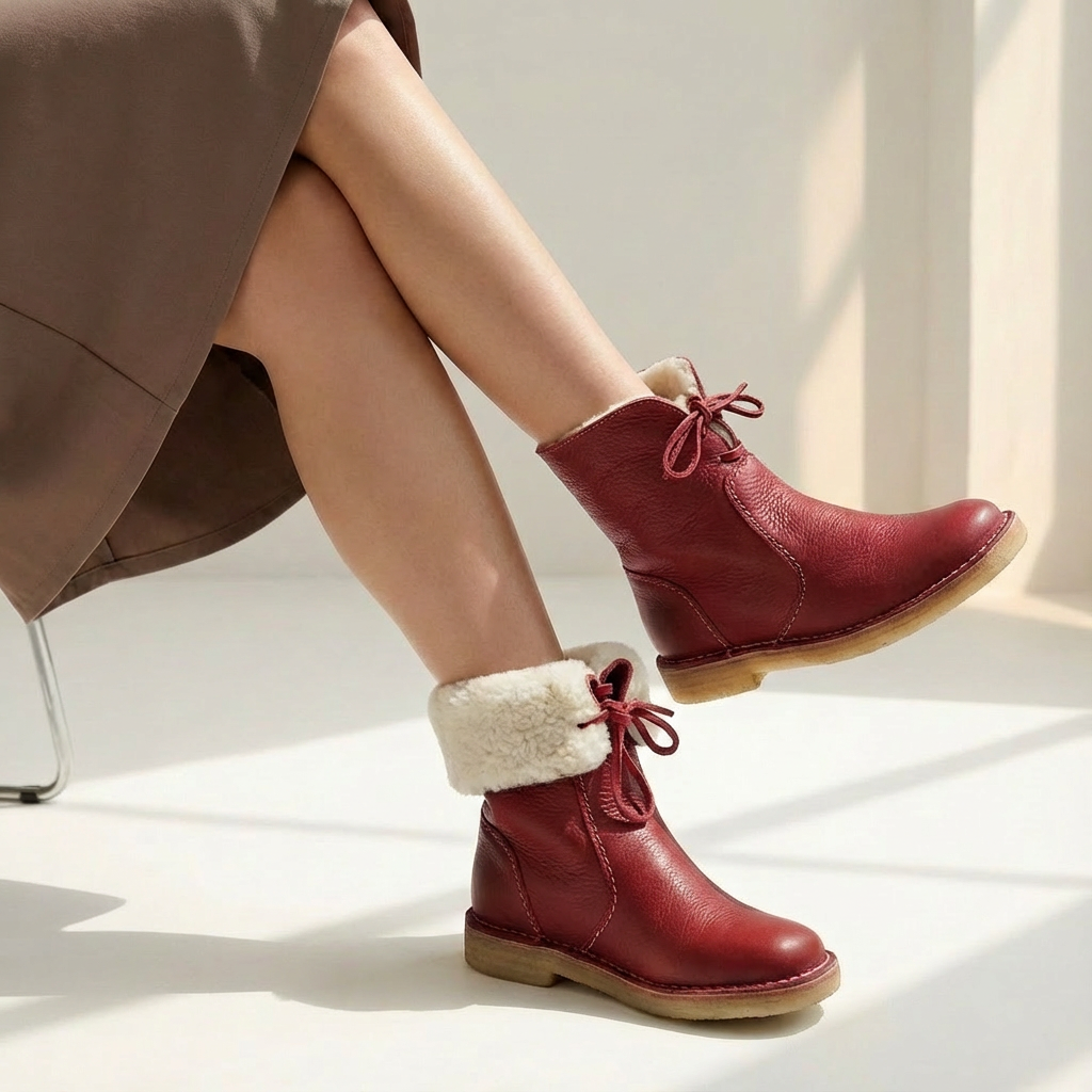 Dames Enkellaarsjes Warm Gevoerd