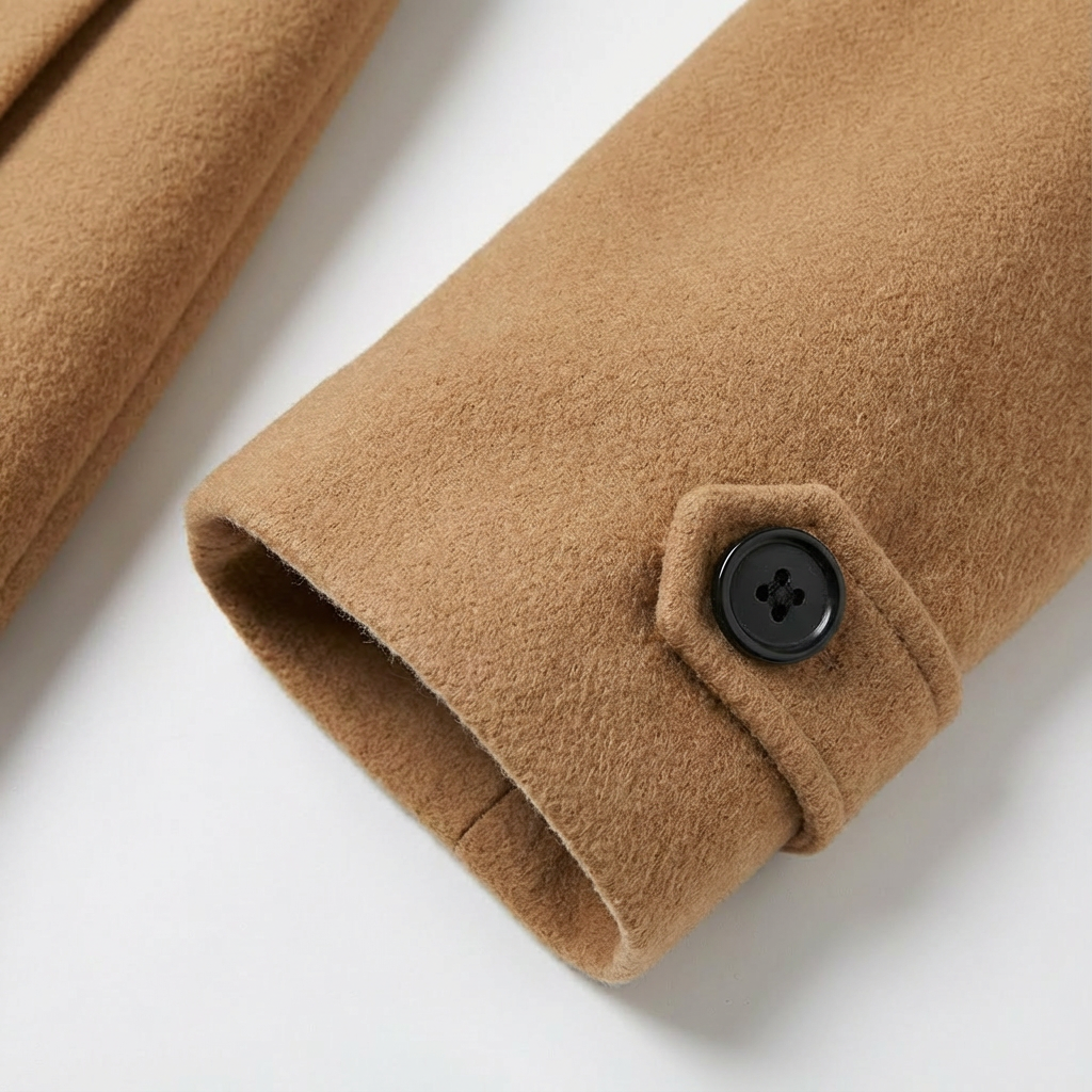 Dames Mantel Wolmix Met Bontkraag