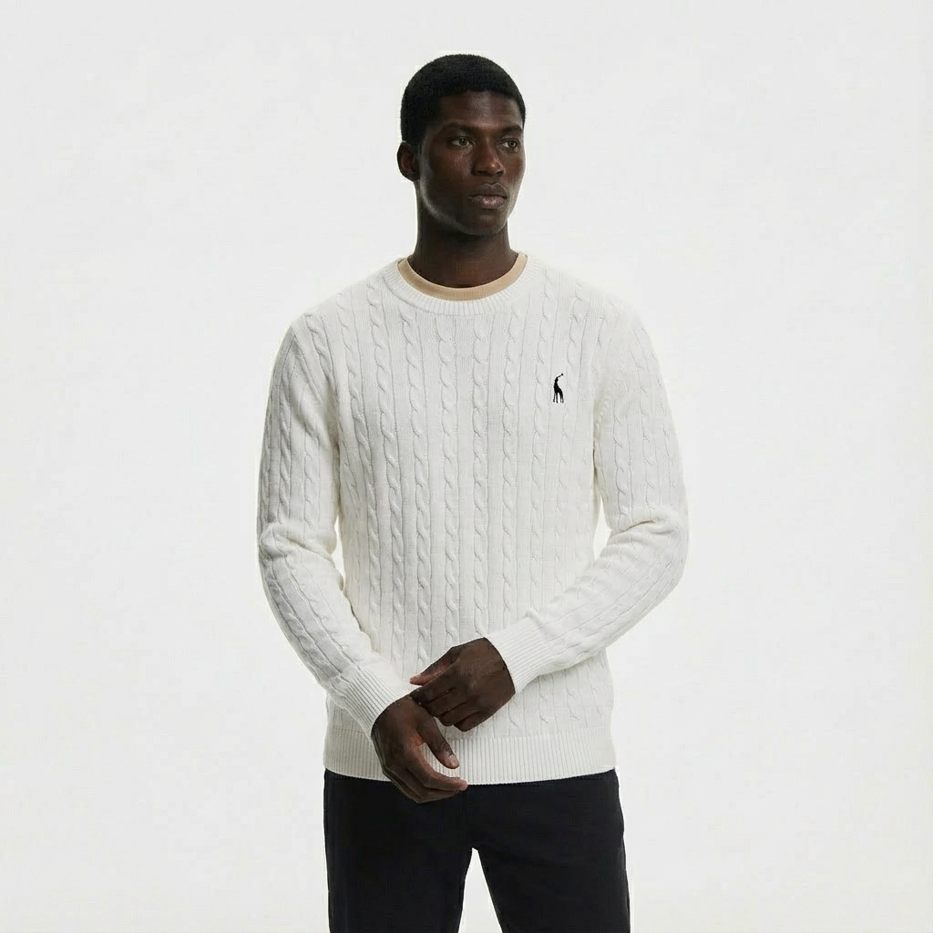 Heren Kabeltrui Katoen | Ronde Hals