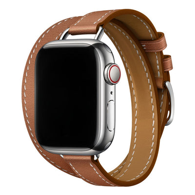 Italiaans Dubbel Leren Apple Watch Band