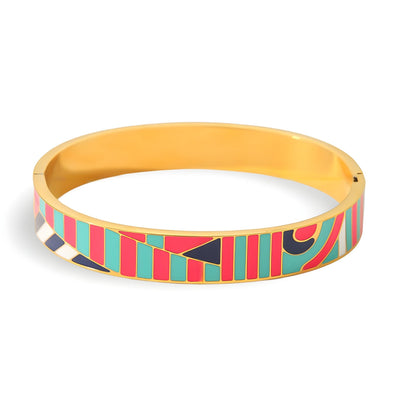 Kleurrijke Emaille Bangle Armband voor Dames