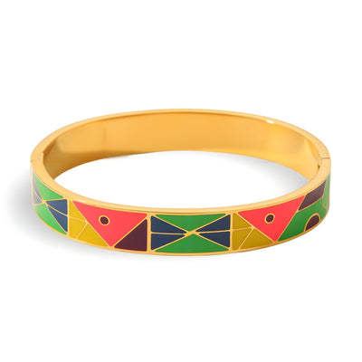 Kleurrijke Emaille Bangle Armband voor Dames
