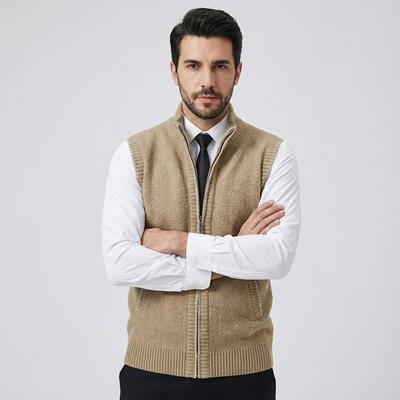 Heren Mouwloos Vest Met Rits