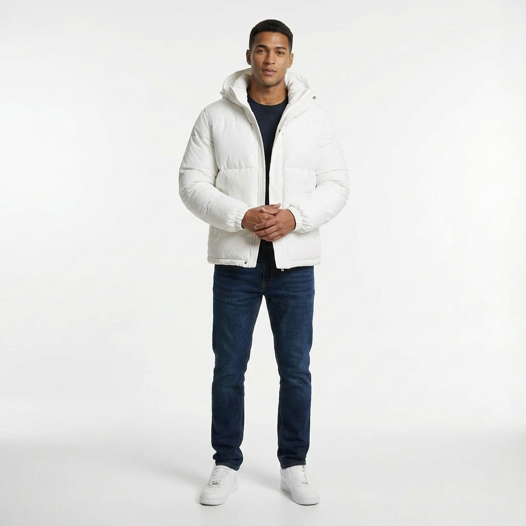 Heren Gewatteerde Pufferjas Met Capuchon