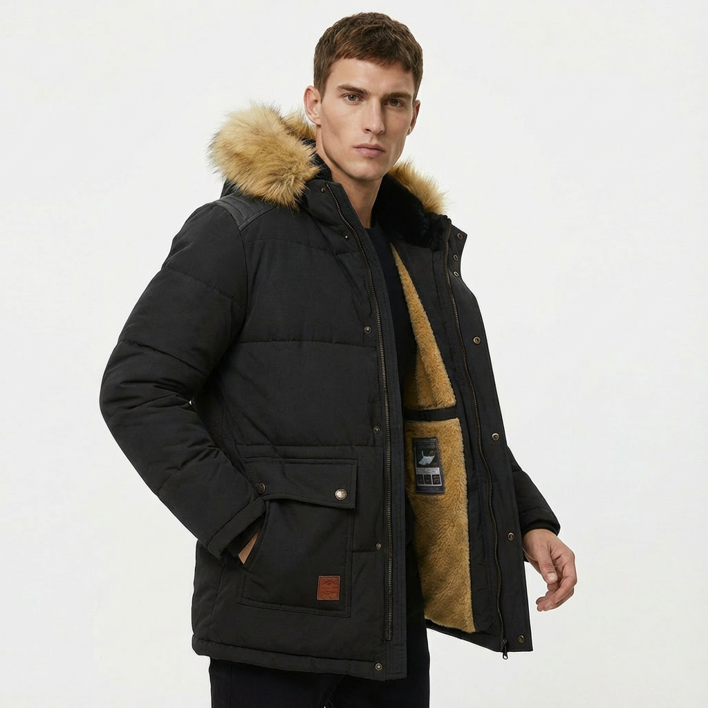 Heren Parka Winter Met Capuchon | Ritssluiting