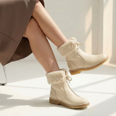 Dames Enkellaarsjes Warm Gevoerd