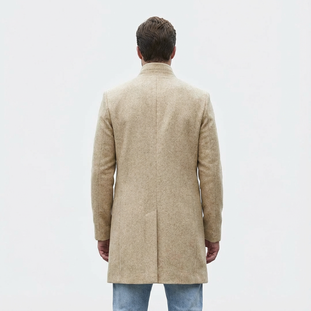 Heren Lange Wintermantel Met Knopen