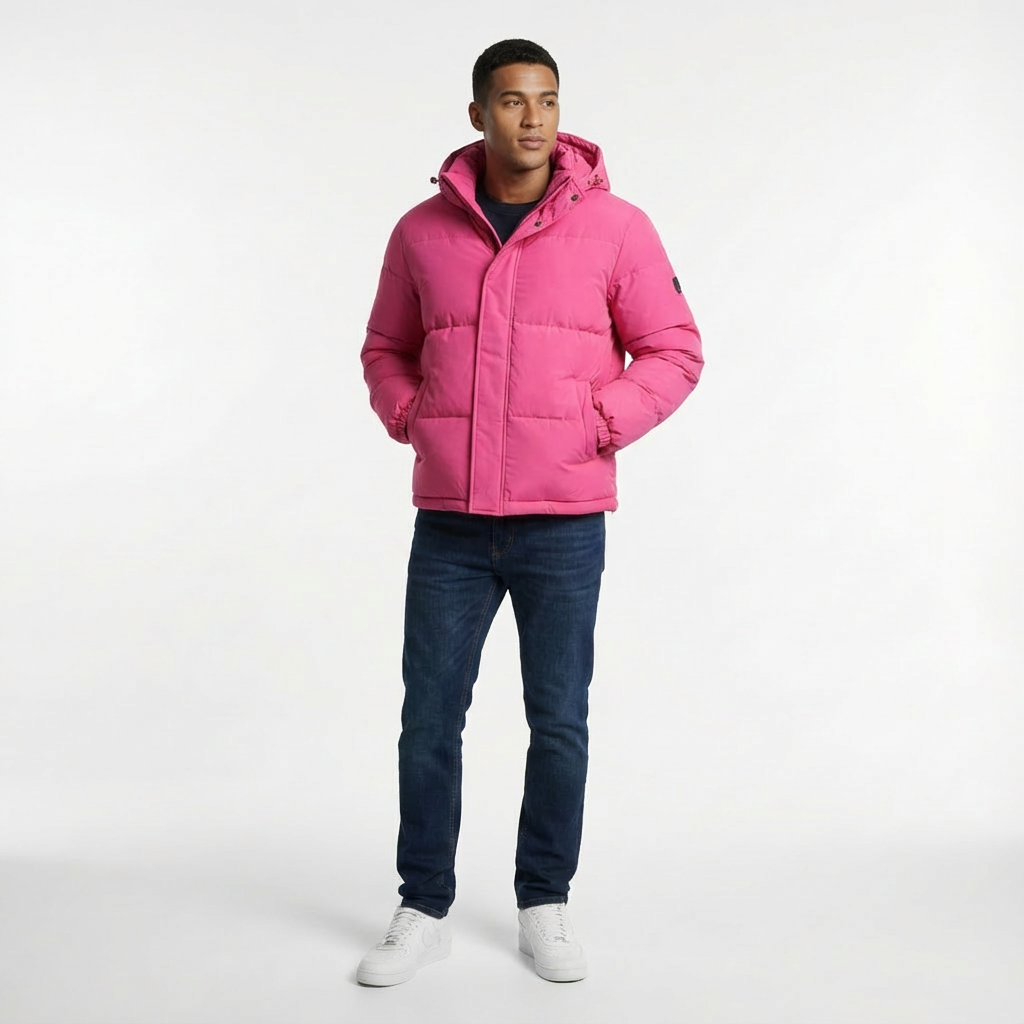 Heren Gewatteerde Pufferjas Met Capuchon