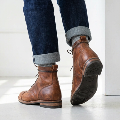 Heren Enkellaarzen met Vetersluiting