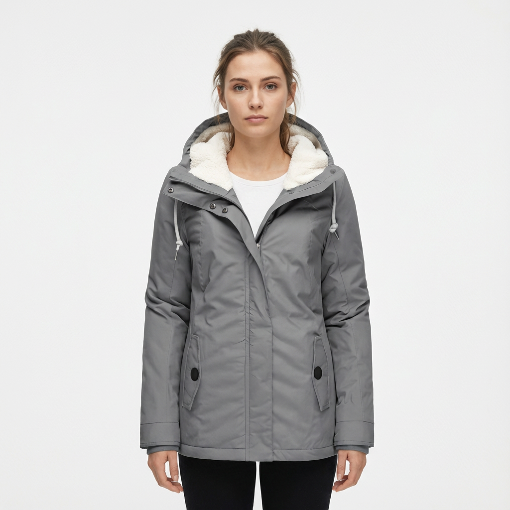 Lange Winterjacke Mit Kapuze & Futter