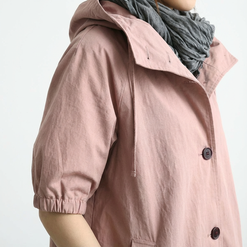 Dames Trenchcoat Met Capuchon