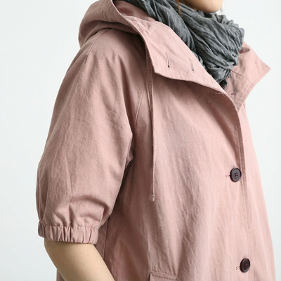 Dames Trenchcoat Met Capuchon