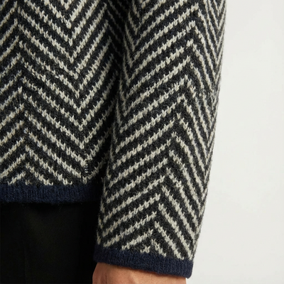 Dames Gebreide Trui Visgraat | Opstaande Kraag