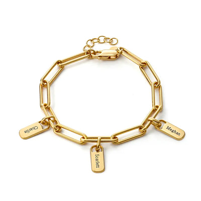 Familie Namen Paperclip Armband