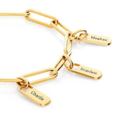 Familie Namen Paperclip Armband