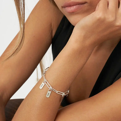 Familie Namen Paperclip Armband