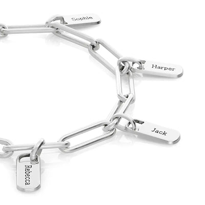 Familie Namen Paperclip Armband