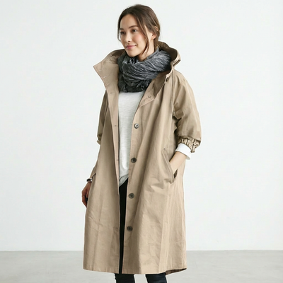 Dames Trenchcoat Met Capuchon