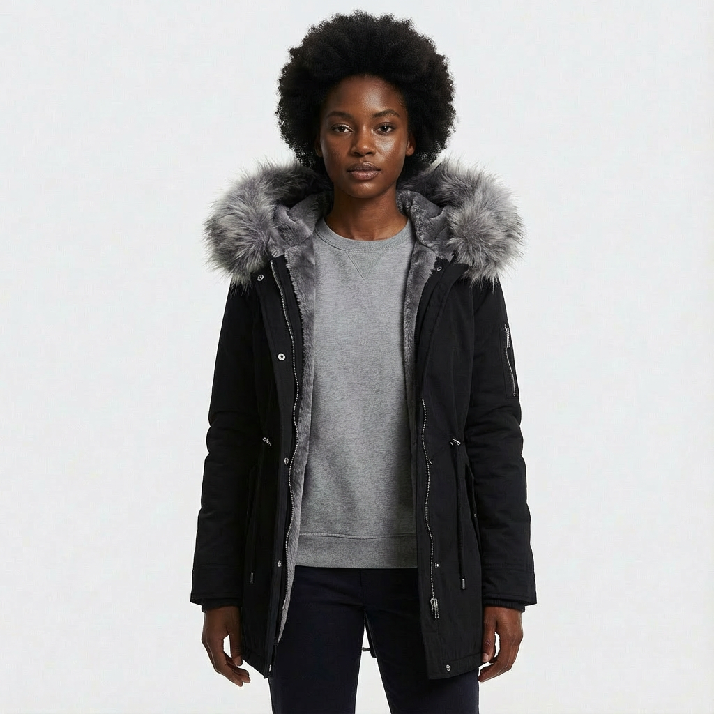 Dames Winterparka met Bontkraag