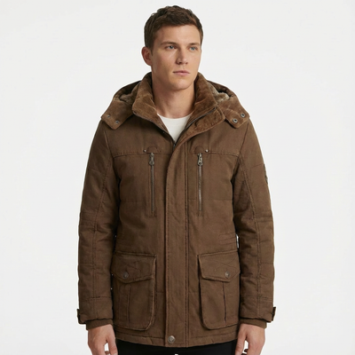 Heren donsjas met capuchon