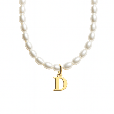 Dames Gepersonaliseerde Parel Initiaal Ketting