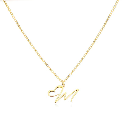 Dames Gepersonaliseerde Hart Initiaal Ketting