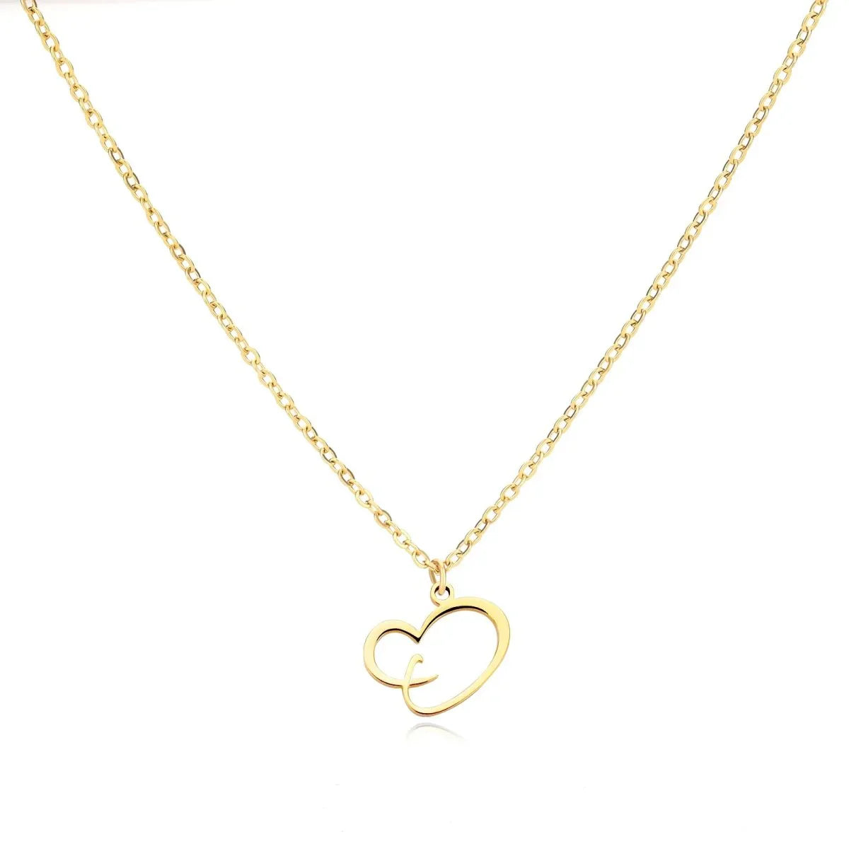 Dames Gepersonaliseerde Hart Initiaal Ketting