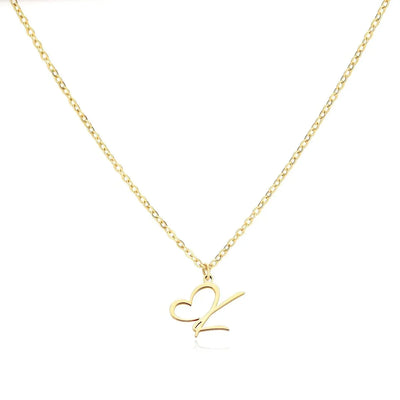Dames Gepersonaliseerde Hart Initiaal Ketting